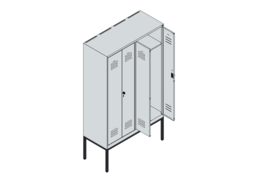 C+P PSA-Spind Classic Plus für Schwarz-Weiß-Trennung, Abteilbreite 300 mm
