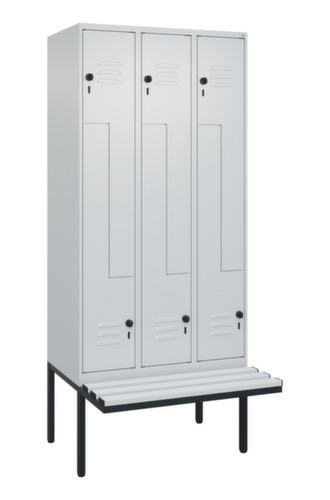 C+P Z-Spind Classic Plus mit untergebauter Sitzbank, Abteilbreite 300 mm