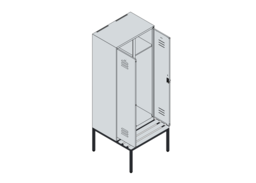 C+P Sitzbank-Spind Classic Plus für Schwarz-Weiß-Trennung, Abteilbreite 400 mm