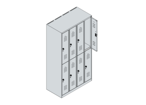 C+P Doppelstöckiger Spind Classic Plus, Abteilbreite 250 mm
