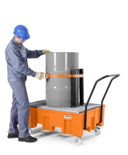 Fahrbare PE-Auffangwanne base-line, für 2 x 200-Liter-Fass