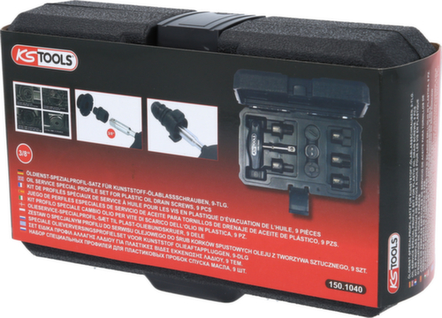 KS Tools 3/8" Öldienst-Spezialprofil-Satz für Kunststoff-Ölablassschrauben
