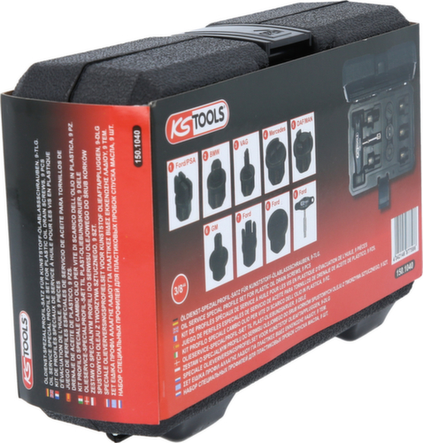 KS Tools 3/8" Öldienst-Spezialprofil-Satz für Kunststoff-Ölablassschrauben