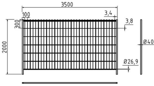 Schake Mobilzaun, Höhe x Breite 2000 x 3500 mm