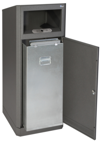 stumpf Abfallbehälter Binox Hybrid-A mit Ascher, eisenglimmer