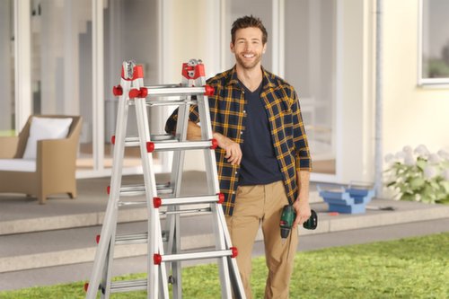 Hailo Mehrzweck-Kombileiter M80, 4 x 4 profilierte Sprossen