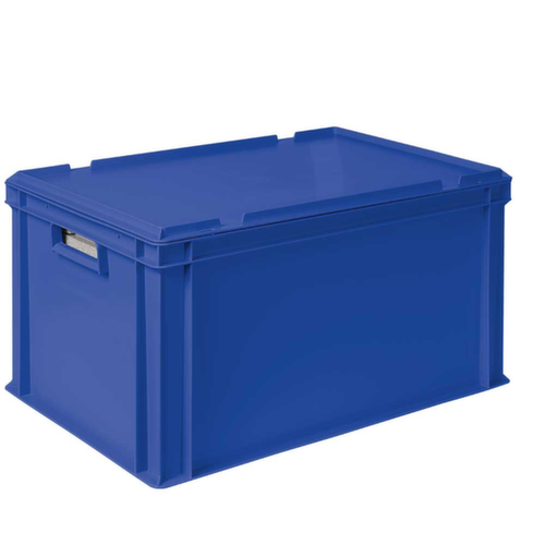 Euronorm-Stapelbehälter mit Isolierbox, blau, Inhalt 65 l, Auflagedeckel für Isolierbox