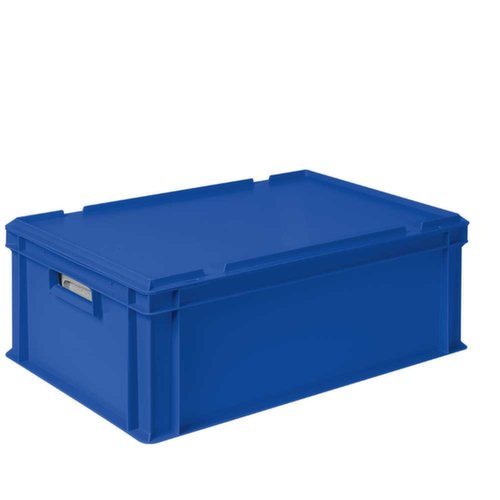 Euronorm-StapelbehĂ€lter mit Isolierbox, blau, Inhalt 44,5 l, Auflagedeckel fĂŒr Isolierbox