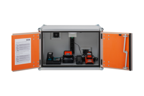 ExplosionsgeschĂŒtzter Lithium-Ionen-Ladeschrank BASIC 8/5, Höhe x Breite x Tiefe 520 x 800 x 660 mm