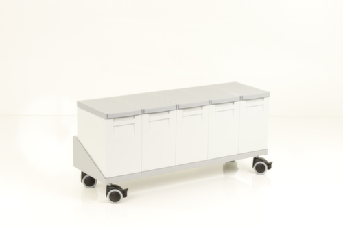 Fahrgestell für 5 Wertstoff-Sammelboxen, für 15 l Behälter