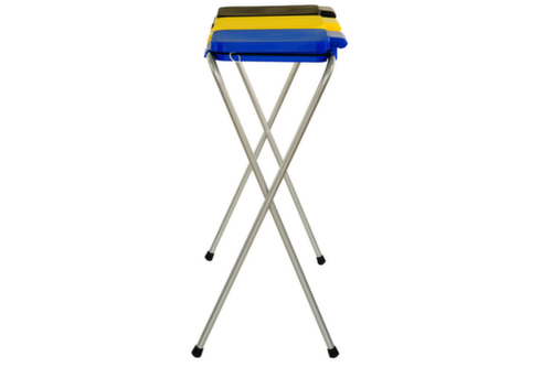 UDOBÄR Müllsackständer, für 120-Liter-Säcke, silber, Deckel schwarz, gelb, blau