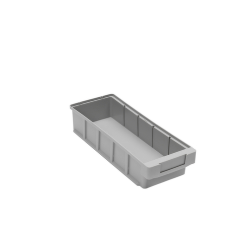 Regalkasten mit ergonomischer Griffmulde, grau, Tiefe 400 mm