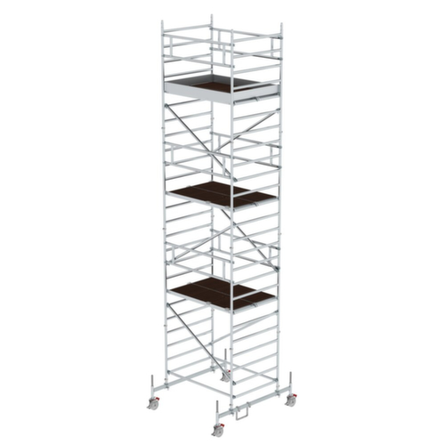 Rollgerüst 1,35 x 1,80 m mit Fahrbalken & Doppel-Plattform Plattformhöhe 6,62 m