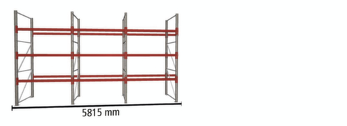 META Palettenregal MULTIPAL für 24 Paletten, 5815 mm breit, 4 Lagerebenen