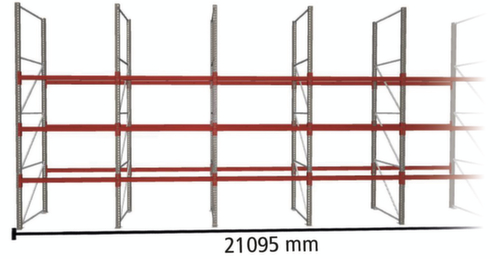 META Palettenregal MULTIPAL für 88 Paletten, 21095 mm breit, 4 Lagerebenen