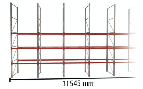 META Palettenregal MULTIPAL für 48 Paletten, 11545 mm breit, 4 Lagerebenen