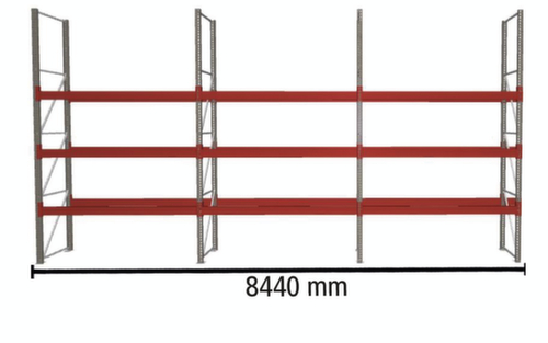 META Palettenregal MULTIPAL für 24 Paletten, 8440 mm breit, 4 Lagerebenen
