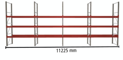 META Palettenregal MULTIPAL für 32 Paletten, 11225 mm breit, 4 Lagerebenen