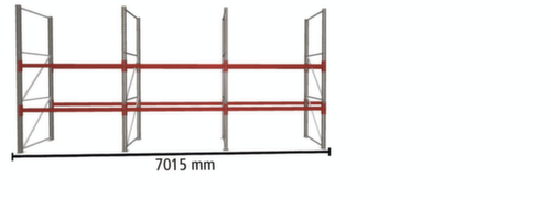META Palettenregal MULTIPAL für 12 Paletten, 7015 mm breit, 2 Lagerebenen