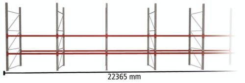 META Palettenregal MULTIPAL für 72 Paletten, 22365 mm breit, 3 Lagerebenen