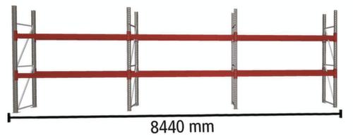 META Palettenregal MULTIPAL für 18 Paletten, 8440 mm breit, 3 Lagerebenen