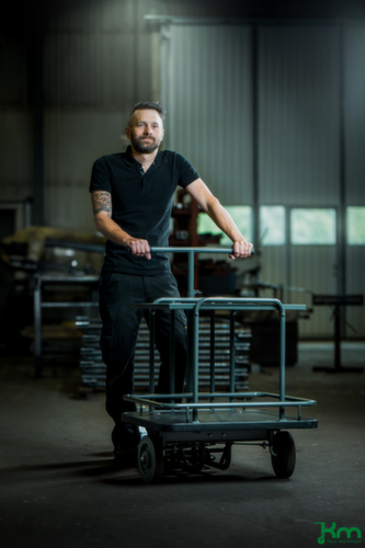 Kongamek Rollerwagen mit Geländer an der Ladefläche, Ladefläche 697 x 597 mm