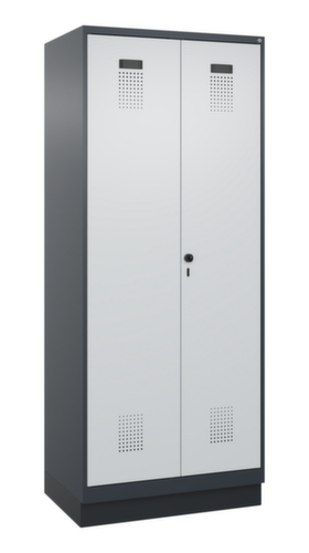 C+P Schwarz-Weiß-Spind Evolo PLUS mit Doppelabteil, Abteilbreite 400 mm