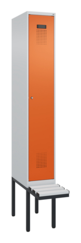 C+P Schwarz-Weiß-Spind Evolo PLUS mit Sitzbank, Abteilbreite 300 mm