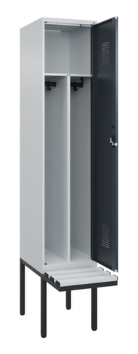 C+P Schwarz-Weiß-Spind Evolo PLUS mit Sitzbank, Abteilbreite 400 mm