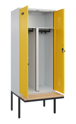 C+P PSA-Spind Evolo PLUS für Schwarz-Weiß-Trennung mit Sitzbank, Abteilbreite 400 mm
