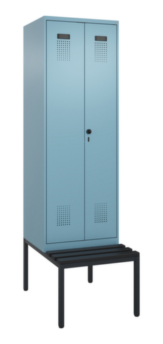 C+P PSA-Spind Evolo PLUS für Schwarz-Weiß-Trennung mit Sitzbank, Abteilbreite 300 mm
