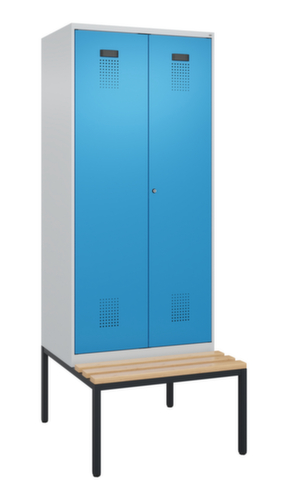 C+P PSA-Spind Evolo PLUS für Schwarz-Weiß-Trennung mit Sitzbank, Abteilbreite 400 mm