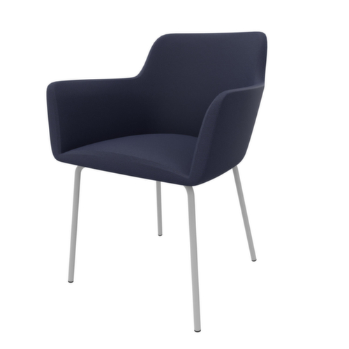 Quadrifoglio Besucherstuhl City mit Armlehnen, Sitz hellblau, 4-Fußgestell