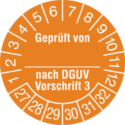 Prüfplakette mit Jahresfarbe