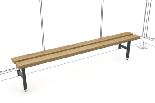 WSM Sitzbank RelaxNature II 2000 für Raucher-Unterstand, RAL5010 Enzianblau