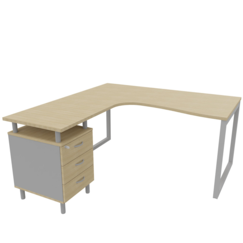 Quadrifoglio Büro-Set Practika mit 1 Schreibtisch, 1 Standcontainer