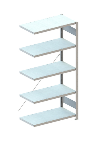 META Panneau d'extension pour le rayonnage sans CLIP vis, hauteur x largeur x profondeur 2000 x 1306 x 536 mm, 5 tablettes