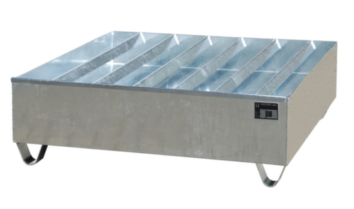 Bac de rétention gerbable avec caillebotis profilé