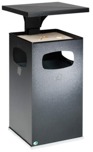 Cendrier poubelle avec 3 ouvertures d'introduction, argent antique