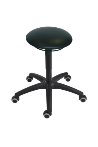 Tabouret pivotant, assise noir, roulettes