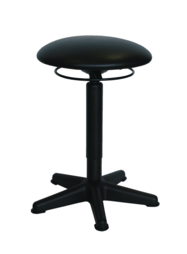 Tabouret pivotant, assise noir, patins