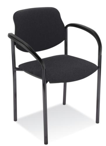 Nowy Styl Siège visiteur gerbable 6 fois Style avec capitonnages, assise tissu (100 % fibres synthétiques), noir