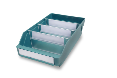 Bac compartimentable à bec, vert, profondeur 300 mm