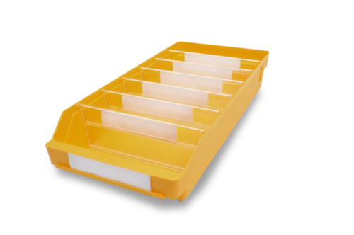 Bac compartimentable à bec, jaune, profondeur 500 mm