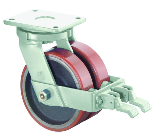 BS-ROLLEN Roulettes jumelées pour fortes charges, force 2000 kg, polyuréthane bandage