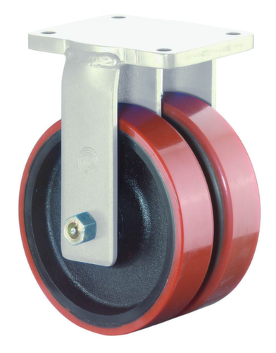 BS-ROLLEN Roulettes jumelées pour fortes charges, force 2000 kg, polyuréthane bandage