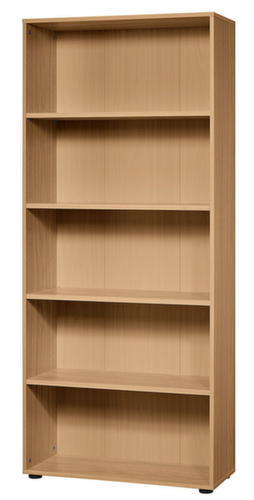 Rayonnage de bureau Up and Down avec paroi arrière, largeur 1000 mm, 5 HC, hêtre