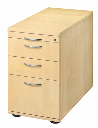 Piédestal Solid avec coulisse HR, 3 tiroir(s), érable/érable