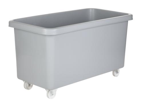 Conteneur rectangulaire mobile de sécurité alimentaire + base renforcée, capacité 450 l, gris