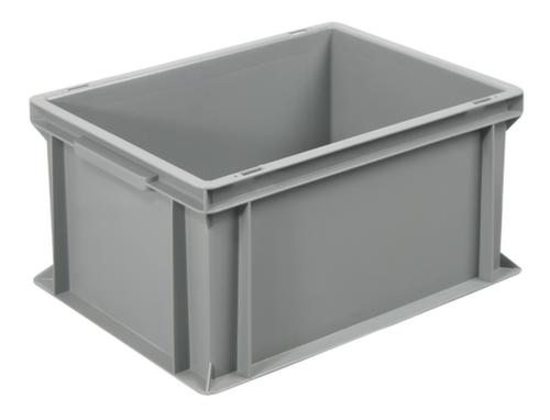 Conteneurs gerbables Euronorm Basic à fond nervuré renforcé, gris, capacité 21 l